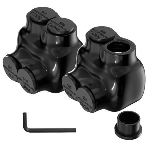 Vista 13 de Joinfworld Conector de Derivación Múltiple Aislado de 2 Puertos 2-14AWG Conectores de Cable de Aluminio a Cobre Conectores de Cable Eléctrico Negro