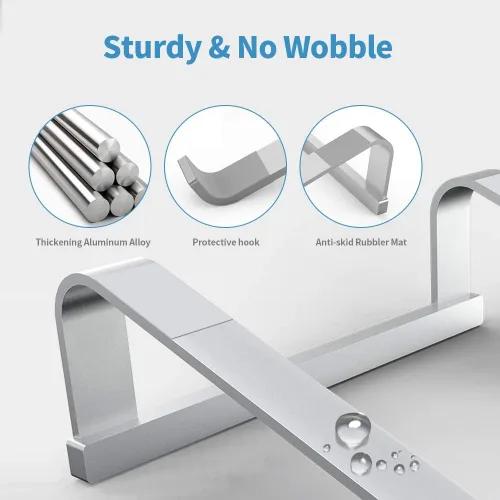 Vista 4 de LENRUE Soporte de computadora portátil para escritorio, soporte estable para MacBook Pro, elevador ergonómico de aluminio para computadora de 12