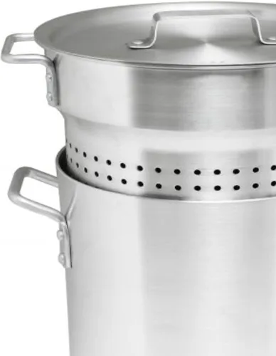 Vista 4 de TrueCraftware - Juego de 3 piezas de cocina de aluminio para pasta, de 12 cuartos de galón, olla multiusos para pasta con tapa de colador