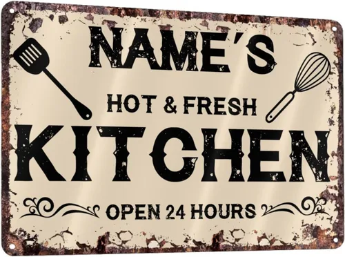 Vista 24 de Letreros de cocina personalizados con nombre personalizado, letrero de cocina condimentado con amor, letrero de cocina para decoración del hogar