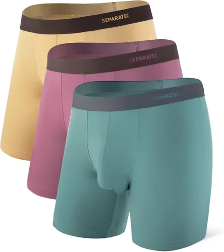 Vista 12 de Separatec - Calzoncillos tipo bóxer para hombres con bolsillo, de rayón de bambú que absorbe la humedad, ropa interior transpirable para hombres A1