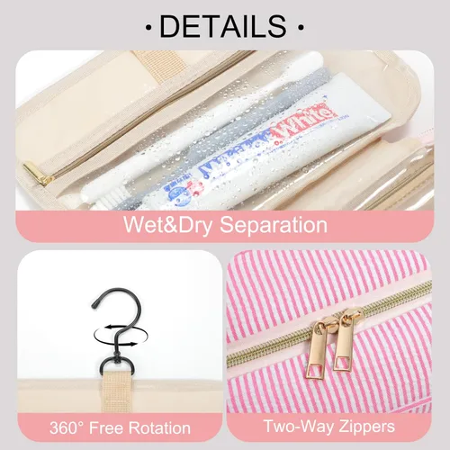 Vista 3 de TOPEAST Regalos de Navidad para Mujeres, Adolescentes y Niñas - Bolsa de Aseo Colgante de Viaje y Bolsa de Maquillaje, Bolsa de Aseo Personalizada