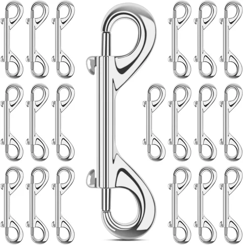 Vista 10 de ERKOON 3.5 inch Double Ended snap Hooks,110lbs Metal Clips Load Capacity Zinc Alloy Double Sided Clips Heavy Duty Trigger Snap for Dogs
