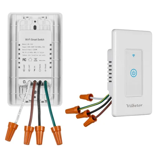 Vista 3 de Tuya - Interruptor de luz inteligente compatible con Alexa, interruptor inteligente WiFi de un solo polo de 1 banda