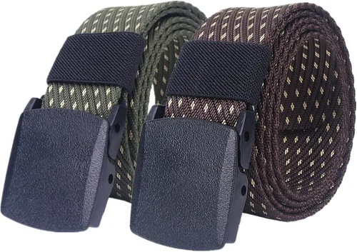 Vista 12 de Cinturones para hombres trenzados, cinturones para hombres y mujeres, de lona de nailon, transpirable, militar, de liberación rápida, cinturón