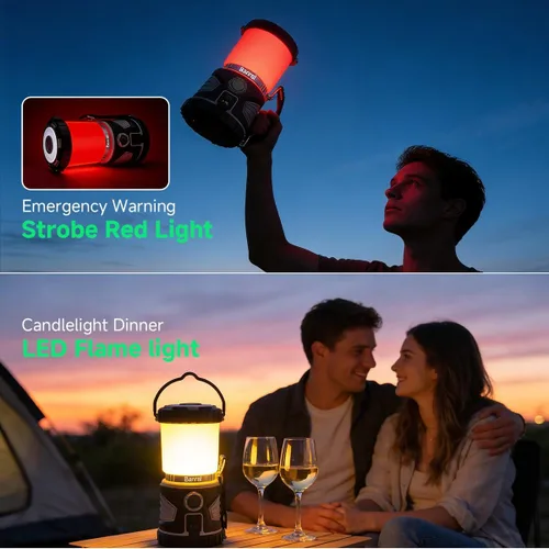 Vista 2 de Banral Linterna de camping recargable 2000LM, luces que acampan del LED