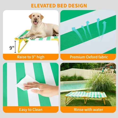 Vista 4 de everfront Cama elevada plegable para perros, cama elevada portátil para acampar, cama para perros de verano al aire libre
