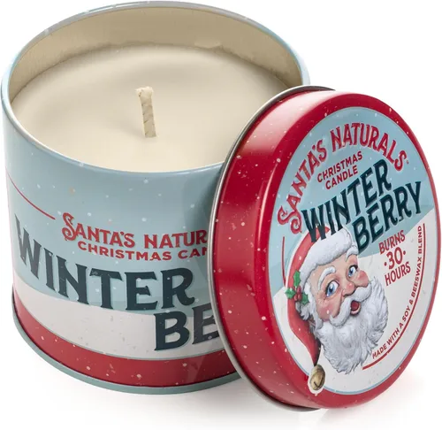 Vista 15 de Santa's Naturals Paquete de Velas Mini de Navidad, Abeto Fraser, Aromas de Bayas de Invierno y Caída de Nieve, Cera de Soja y Cera de Abeja, 14