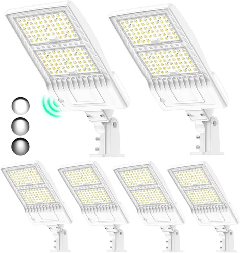 Vista 35 de BBESTLED 400W/320W/240W luces LED para estacionamiento con brazo y montaje deslizante, iluminación exterior del atardecer al amanecer, luz