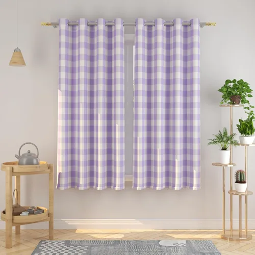 Vista 55 de Cortinas de 24 pulgadas de largo con diseño Buffalo Check Gingham Plaid para ventanas de cocina y baño, tratamiento para ventanas con 2 paneles