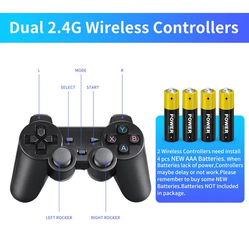 Vista 5 de 2024 Upgraded Retro Gaming Console,X2 Ultra Stick Game 4K, Wireless Retro Game Stick Built-in 23 Emulators, Retro Drive 20,400+ Games,Consola
