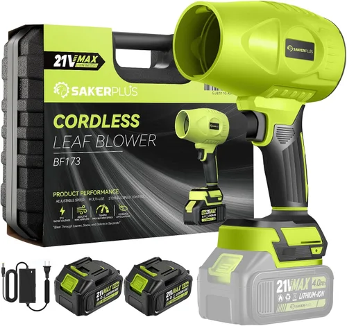 Vista 8 de Sakerplus Limpiador de Polvo Portátil, Soplador de Hojas Inalámbrico, Soplador de Nieve Manual, Sopladores de Mano para Cuidado del Césped, Limpieza