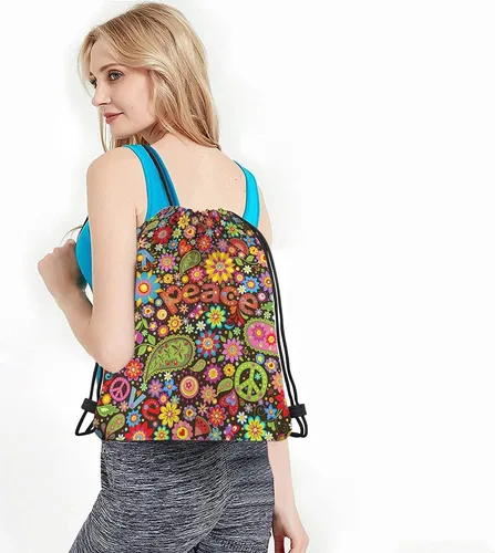 Vista 4 de No Drama Llama Cordón Bolsas Mochila Bolsa Gimnasio Saco Bolsa con Cordón, Multi-a40, Mochilas de viaje