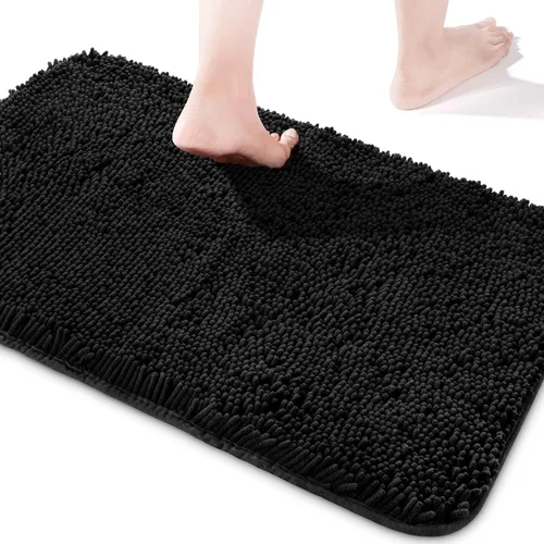 Vista 8 de Yeaban Alfombra de pasillo de baño de 24 x 72 pulgadas, antideslizante, alfombra de baño larga de felpilla gruesa, absorbente y lavable, alfombra