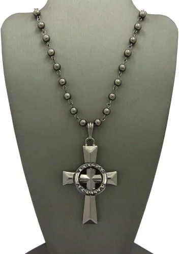 Vista 3 de Shiny Jewelers USA - Collar con colgante para hombre de Veritas AEQUITAS con diseño de cruz de los santos de Boondock
