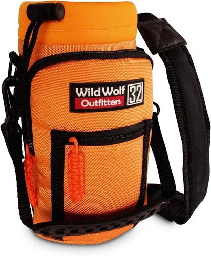 Vista 8 de Wild Wolf Outfitters El mejor soporte para botellas, número 1, para botellas de 32 oz. Lleve, proteja y aísle su cantimplora con este portabotella