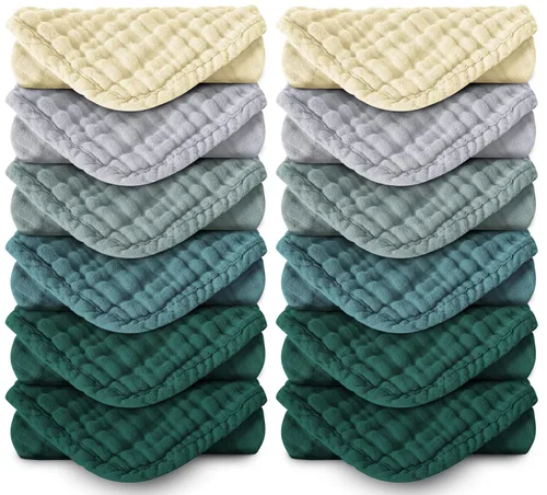 Vista 16 de Paquete de 8 paños grandes para eructos para bebé, 20 x 10 pulgadas, paños para eructos ultra absorbentes, paños de mano, toalla para recién nacido