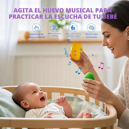 Vista 5 de Paquete de 6 agitadores musicales de percusión de madera, rellenos de calcetín para niños pequeños de 1-3 años, rellenos de calcetín navideños