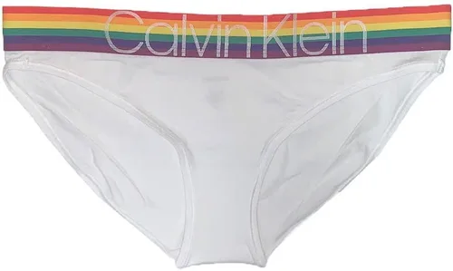 Vista 3 de Calvin Klein Braga de bikini de algodón moderna Pride para mujer Arco iris de gradiente blanco