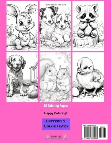 Vista 2 de Adorable Baby Animals Coloring Book