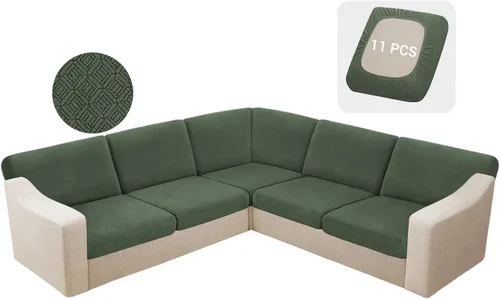 Vista 9 de HDCAXKJ - Fundas impermeables para cojín de sofá modular, fundas elásticas para cojín de sofá de esquina, fundas protectoras de muebles de jacquard