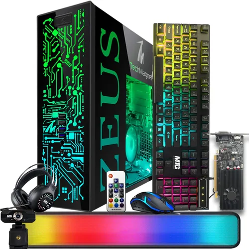 Vista 10 de TechMagnet PC de escritorio para juegos, Intel i7 6ª generación, Zeus Pro 4, GT 1030, ARGB de RAM de 16 GB, SSD de 1 TB + disco duro de 2 TB