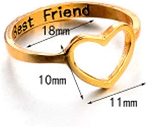Vista 6 de Aineecy Infinity Love Heart Rings Set for Friendship Geometric Hollow Peach Heart Engraved Letter Index Finger Rings for Women Girls Graduation Gift