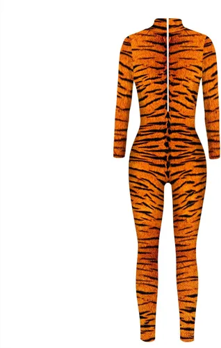 Vista 4 de JJEUWE Disfraz de Halloween para mujer, traje de cosplay 3D delgado elástico