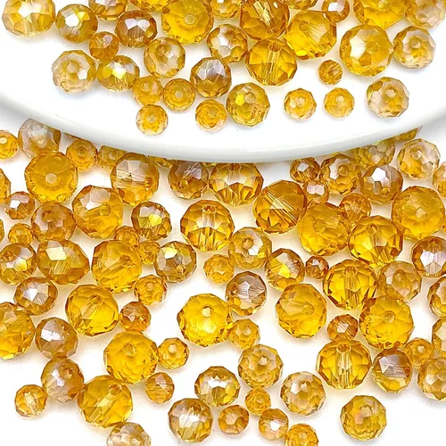 Vista 33 de 246 cuentas de cristal redondas de 0.118 pulgadas (0.118 in) con múltiples facetas sueltas espaciadoras de cristal para hacer joyas, pulseras