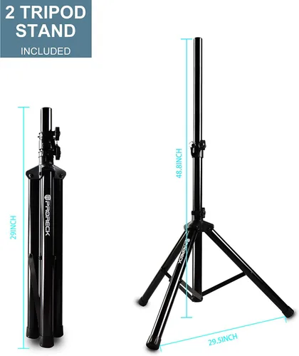 Vista 7 de PRORECK MX15 - Mezclador/amplificador de sistema de sonido PA con Bluetooth de 2500 W, 15 pulgadas, controlador de efectos de micrófono