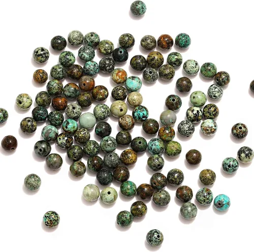 Vista 3 de 100 cuentas de piedra natural de 0.315 pulgadas (0.315 in), piedras preciosas redondas sueltas, piedra de energía curativa para hacer pulseras, 100