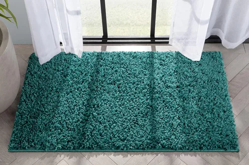 Vista 23 de 3Well Woven Elle Basics Emerson Shag Camino de pasillo, texturizado, azul oscuro, de 3 x 10, 2'7" x 9'6