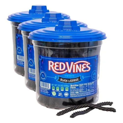 Vista 6 de Red Vines Regaliz en tiras negras, jarra de 3.5 libras