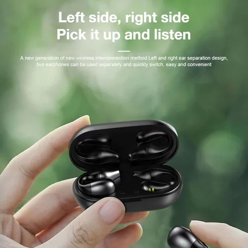 Vista 8 de TECKEEN Auriculares inalámbricos Bluetooth 5.2 Clip de oído HiFi Música Conducción ósea Auriculares EE.UU