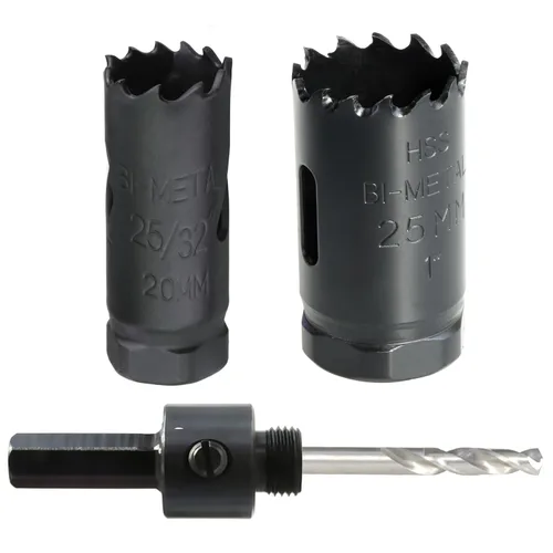 Vista 25 de Sierra perforadora de 4" HSS bimetálica para madera, paneles de yeso, plástico, aluminio, acero suave, hierro, metal, acero inoxidable, sierra