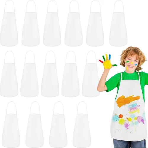 Vista 11 de PLULON 15 Piezas Delantales para Niños Delantales para Pintar Delantales Negros para Niños Delantales de Arte Batas a Granel para Actividades