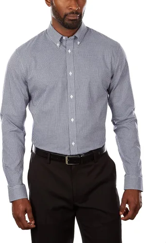 Vista 8 de Tommy Hilfiger - Camisa de vestir para hombre, ajuste delgado, no necesita planchado, a cuadros Aguamarina