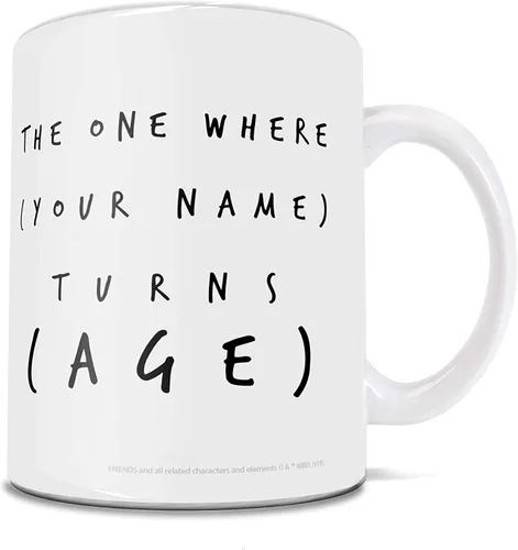 Vista 294 de Trend Setters Friends the Television Show – 25 años – Mercancía oficial – Taza de café o té de cerámica blanca de 11 onzas – perfecta para regalar