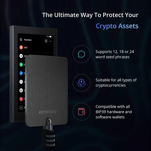 Vista 4 de KEYSTONE Almacenamiento de semillas criptográficas, cartera de metal con cápsula de acero criptográfico, respaldo de almacenamiento en frío