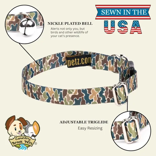Vista 6 de Country Brook Petz - Creekbottom Camo Cat Collar - Camouflage Collection Featuring Rugged Designs