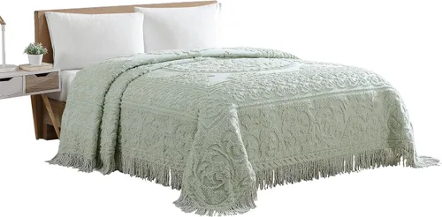 Vista 13 de Beatrice Home Fashions Medallón de chenilla, funda estándar, azul