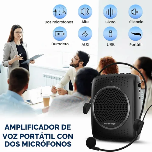 Vista 2 de Juego de micrófono y altavoz de amplificador de voz ultra portátil S309