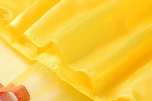 Vista 6 de ReliBeauty Disfraz de princesa sin espalda con cintura elástica para niñas con accesorios, amarillo, 110