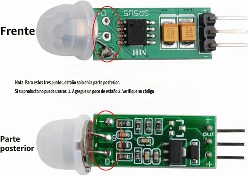 Vista 2 de HC-SR505 Mini sensor de movimiento PIR infrarrojo, módulo de sensores de detección de movimiento humano piroeléctrico micro IR (paquete de 5)