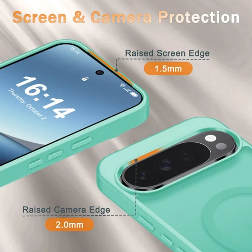 Vista 1170 de Funda para Google Pixel 10 Pro XL, cubierta magnética mate, color negro Fit for MagSafe, Screen Protector included, Shockproof Military Grade