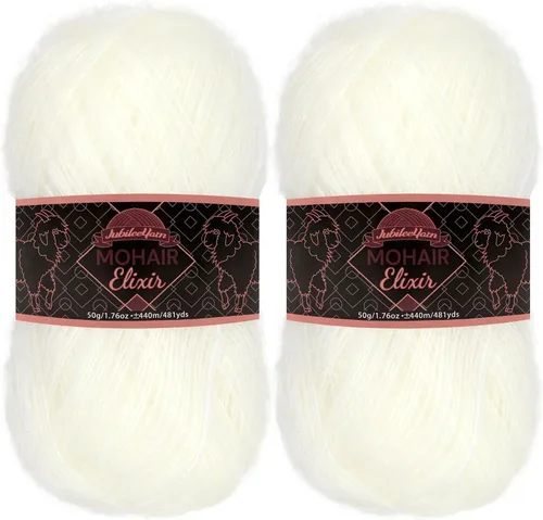 Vista 67 de JubileeYarn Mohair Elixir Yarn - 50g/Skein Baby Wool Blend - Cosmopolitan - 1 Skein