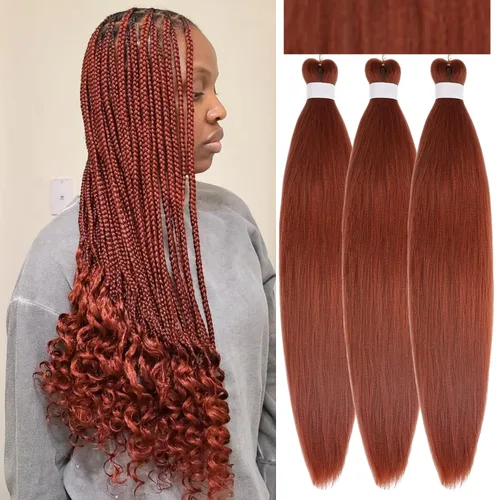 Vista 80 de Cabello trenzado para niños preestirado de 16 pulgadas, color negro para niños, trenzas sin nudos