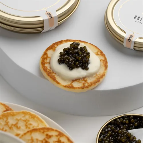 Vista 3 de ORLOFF Kaluga Sturgeon Caviar Negro - 1.75 oz / 50 g - Kaluga Malossol Roe - ENVÍO POR LA NOCHE