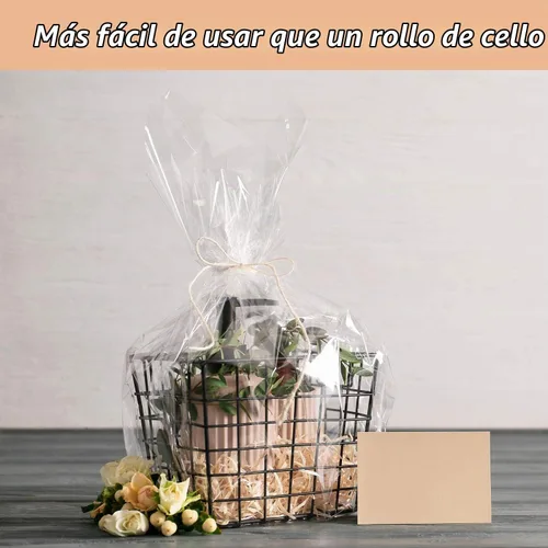 Vista 3 de Morepack Bolsas de celofán para cestas de regalo de 26 x 32 pulgadas, 5