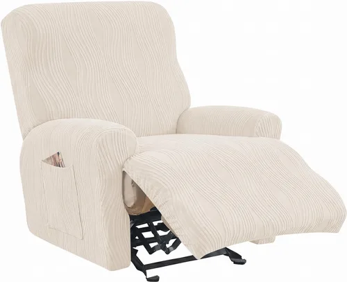 Vista 32 de KRFOONN Fundas elásticas para sillón reclinable con estampado, fundas para sillas reclinables de 4 piezas, fundas para sillón reclinable Lazy Boy
